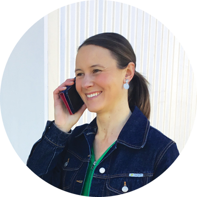 Monique Clow on the phone